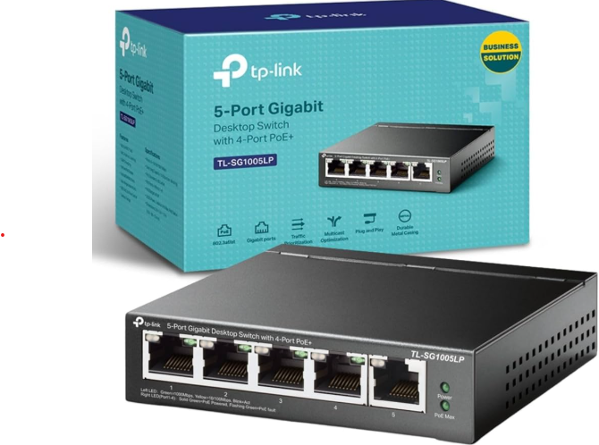 TP LINK 5 port gigabit desktop POE switch TL-SG1005LP